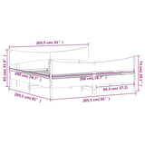 Bed Frame without Mattress White 200x200 cm Solid Wood Pine 3216370