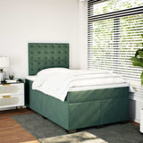 Box Spring Bed with Mattress Dark Green 120x200 cm Velvet 3290897