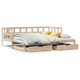 Daybed with Trundle and Drawers without Mattress 80x200 cm 3302209