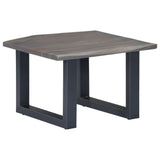 Coffee Table with Live Edges Grey 60x60x40 cm Solid Acacia Wood 247827