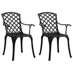 ZNTS Garden Chairs 2 pcs Cast Aluminium Black 315572