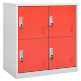 Locker Cabinets 5 pcs Light Grey and Red 90x45x92,5 cm Steel 3095229