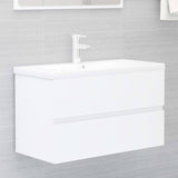 ZNTS Bathroom Furniture Set White Engineered Wood 3071684