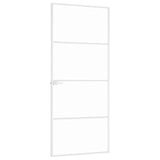 Interior Door White 83x201.5 cm Tempered Glass&Aluminium Slim 153667