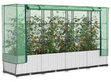 Raised Bed with Greenhouse Cover Rattan Look 160x40x138 cm 4015844