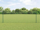 Welded Wire Fence with Posts 50 x 1.4 m PVC-Coated Steel Green 3336525