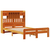Bookcase Bed without Mattress Wax Brown 135x190 cm Double Solid Wood Pine 3308899