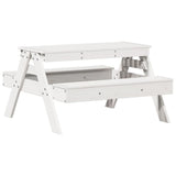 Picnic Table for Kids White 88x97x52 cm Solid Wood Pine 832597