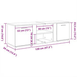TV Cabinet Sonoma Oak 120x34x37 cm Engineered Wood 801164