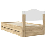 Bed Frame with Drawer Sonoma Oak 90 x 200 cm Engineer Wood 3413042