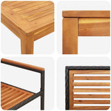 Garden Dining Set 3 pcs Black Solid Acacia Wood 3365529