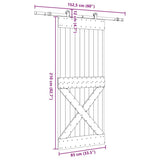 Sliding Door with Hardware Set 85x210 cm Solid Wood Pine 3332762