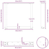 Coffee Table Legs U-Shaped 2 pcs Black 50x cm Steel 4013156