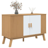 Sideboard OLDEN White and Brown 114x43x73.5 cm Solid Wood Pine 358611