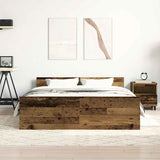 Bed Frame without Mattress Old Wood 140x190cm Engineered Wood 3328778
