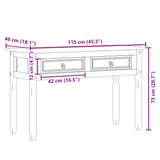 Console Table Corona 115x46x73 cm Solid Wood Pine 4005665