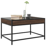 Coffee Table with Infinity LED Brown Oak 70x50x41 cm 847686