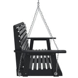 ZNTS Garden Swing Bench with Metal Chains Black Solid Wood Fir 4008982