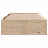 Bed Frame without Mattress with Drawers 135x190 cm Double Solid Wood Pine 3308819