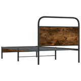 Bed Frame Without Mattress 107x203 cm Smoked Oak Engineered Wood 4100352