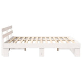 Bed Frame with Headboard White 200 x 200 cm Solid Pine Wood 3385671