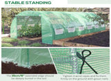 Polytunnel Greenhouse Walk-in Grow House Tent with Roll-up Sidewalls, Zipped Door and 12 Windows, T3398P318841