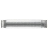 Garden Raised Bed Galvanised Steel 224x80x36 cm Silver 318922