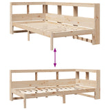Bookcase Bed without Mattress 100x200 cm Solid Wood Pine 3324323