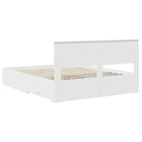 Bed Frame with Headboard White 160 x 200 cm Engineered Wood 3410870