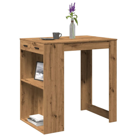 ZNTS Bar Table Artisian Oak 102x70x103.5 cm Engineered Wood 3309329