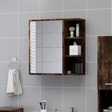 Bathroom Mirror Cabinet Smoked Oak 62.5x20.5x64cm Engineered Wood 826351