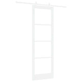 Sliding Door White 78 x 232 cm Solid Pine Wood and Glass 3332220