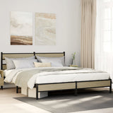 Metal Bed Frame without Mattress Sonoma Oak 193x203 cm 3308497