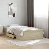 Bed Frame with Drawers without Mattress Sonoma Oak 90x190 cm Single 3280344