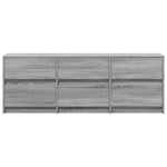 TV Cabinet with LED Grey Sonoma 140x34x50 cm Engineered Wood 3307924