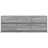TV Cabinet with LED Grey Sonoma 140x34x50 cm Engineered Wood 3307924