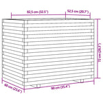 ZNTS Garden Planter White 90x60x72 cm Solid Wood Pine 3282645