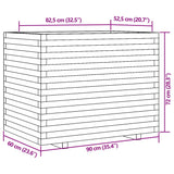 ZNTS Garden Planter White 90x60x72 cm Solid Wood Pine 3282645