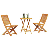 Folding Bistro Set Folding 3 pcs Brown Solid Acacia Wood 3375688