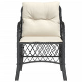 Garden Chairs with Cushions 2 pcs Black Poly Rattan 365152