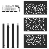 Garden Gate Black 100x150 cm Steel Flame Design 4100991