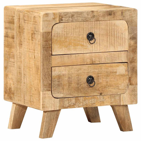 ZNTS Bedside Cabinet 40x32x46 cm Solid Wood Rough Mango 4104511