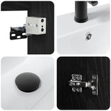 Bathroom Vanity Unit with Tap Black Oak 61 x 40 x 74.5 cm 889538