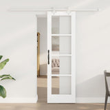 Sliding Door White 61 x 198.5 cm Solid Pine Wood and Glass 3332238