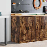 ZNTS Garage Storage Cabinet Smoked Oak 60x51x85 cm Solid Wood Pine 860575