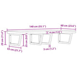 Basin Shelf Wall Mounted Steel and Solid Wood Acacia 3302919