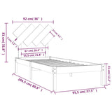 Bed Frame without Mattress White 90x200 cm Solid Wood 3104854