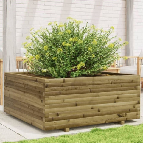 ZNTS Garden Planter 110x110x49.5 cm Impregnated Wood Pine 3282548