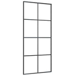 Sliding Door with Hardware Set Black 90x205 cm ESG Glass 3375804