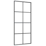 Sliding Door with Hardware Set Black 90x205 cm ESG Glass 3375804